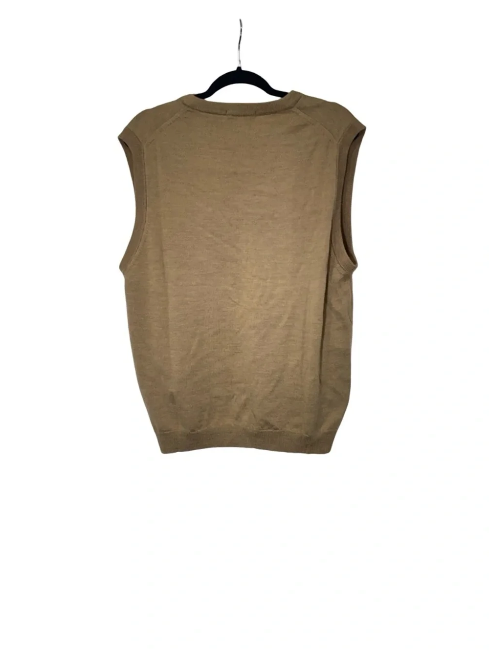 Men's V-Neck Sweater Vest in Camel - Picture 3 of 5